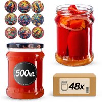 Słoiki na przetwory Kisko 500ml fi 82 mm 48szt + wieczko Ptaki