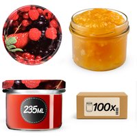 Słoiki na przetwory Tartu 235ml 100szt fi 82 mm + wieczka "Owoce leśne"