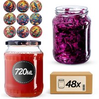 Słoiki na przetwory Jukka 720ml fi 82 mm 48szt + wieczko Ptaki