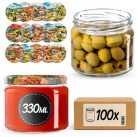 Słoiki na przetwory Sonka 330ml 100szt fi 82 mm + wieczka "Wiejski pejzaż"