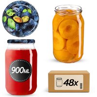 Słoiki na przetwory Simo 900ml 48szt fi 82 mm + wieczka "Śliwki"