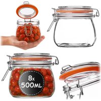 Słoik szklany hermetyczny Maronti z klipsem 500ml 8 szt.