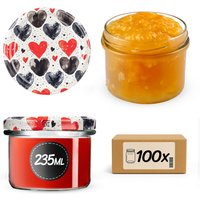 Słoiki na przetwory Tartu 235ml fi 82 mm 100szt + wieczko Serca