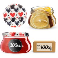 Słoiki na przetwory Raja 300ml fi 82 mm 100szt + wieczko Serca