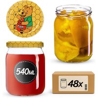 Słoiki Senna 540ml 48szt fi 82 mm + wieczka "Miód"