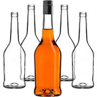 Szklana butelka na nalewkę Loiret 500ml z długą czarną zakrętką 50 szt.
