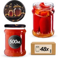 Słoiki na przetwory Kisko 500ml 48szt 82mm + wieczka "Czarny miód"