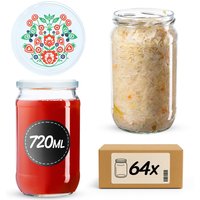 Słoiki na przetwory Niva 720ml 64szt fi 82 mm + wieczka "Folklor"