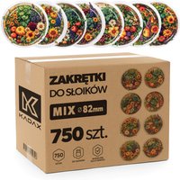 Metalowe wieczka do słoików Virbo 750szt fi 82 mm "Ogród"