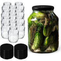 Szklany słój Albi 2,5L 100 mm + wieczko czarne 12szt