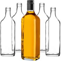 Szklana butelka na whisky Vigna 500ml z długą czarną zakrętką 10 szt.