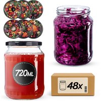 Słoiki na przetwory Jukka 720ml fi 82 mm 48szt + wieczko Warzywa mix