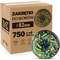 Metalowe wieczka do słoików Virbo 750szt fi 82 mm "Ogórki w okręgu"