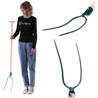 Widły metalowe 2-zębne Varzi 132 cm, zielone