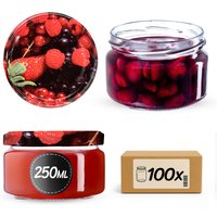 Słoiki na przetwory Denia 250ml 100szt fi 82 mm + wieczko "Owoce leśne"