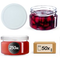 Słoiki na przetwory Denia 250ml 50szt fi 82 mm + wieczko białe