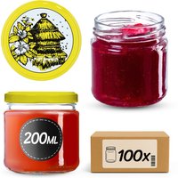 Słoiki na przetwory Lerma 200ml 100szt fi 66 mm + wieczka "Pszczoły"