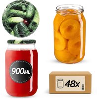 Słoiki na przetwory Simo 900ml 48szt fi 82 mm + wieczka "Ogórki"