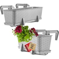 Skrzynia balkonowa z uchwytami 40 + 60 cm, 2szt