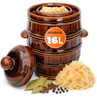 Beczka kamionkowa Helios 16L, z kołnierzem i pokrywką