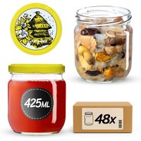 Słoiki na przetwory Salla 425ml 48szt fi 82 mm + wieczka "Pszczoły"