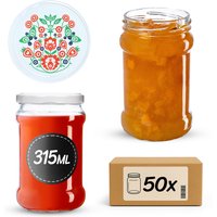 Słoiki na przetwory Seno 315ml 50szt fi 66 mm + wieczka "Folklor"
