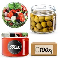 Słoiki na przetwory Sonka 330ml 100szt fi 82 mm + wieczka "Mix warzyw"
