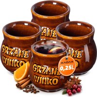 Kubek kamionkowy z napisem Olympia 0.25L, 4 szt.