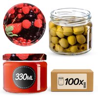 Słoiki na przetwory Sonka 330ml 100szt fi 82 mm + wieczka "Owoce leśne"