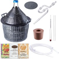 Zestaw winiarski balon 10L + korek nr.3 + rurka plastikowa + ściągacz + winiomierz + drożdże z pożywką + środek do klarowania