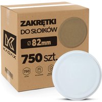 Metalowe wieczka do słoików Virbo 750szt fi 82 mm białe