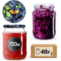 Słoiki na przetwory Jukka 720ml 48szt fi 82 mm + wieczka "Śliwki"