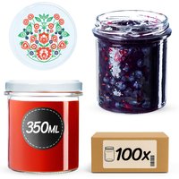 Słoiki na przetwory Avila 350ml 100szt fi 82 mm + wieczka "Folklor"