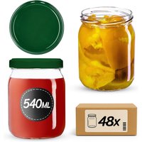 Słoiki Senna 540ml 48szt fi 82 mm + wieczka zielone
