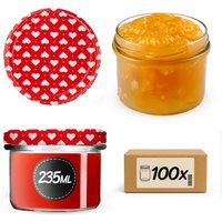 Słoiki na przetwory Tartu 235ml 100szt fi 82 mm + wieczka "Serca"
