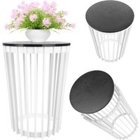 Kwietnik dwustronny Aytre 54 cm biały + blat czarny