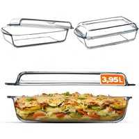 Naczynie żaroodporne szklane z pokrywką Backe 3.95L