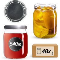 Słoiki Senna 540ml 48szt fi 82 mm + wieczka srebrne