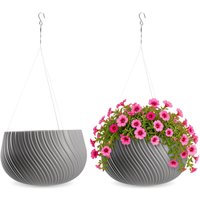 Doniczka wisząca z wkładem Rucas 29 cm, szara