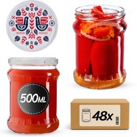 Słoiki na przetwory Kisko 500ml fi 82 mm 48szt + wieczko Kurpie