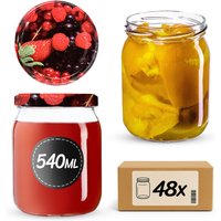 Słoiki Senna 540ml 48szt fi 82 mm + wieczka "Jagody"