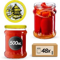 Słoiki na przetwory Kisko 500ml 48szt fi 82 mm + wieczka "Pszczoły"
