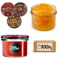 Słoiki na przetwory Tartu 235ml fi 82 mm 100szt + wieczko Haftowanka