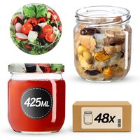 Słoiki na przetwory Salla 425ml 48szt fi 82 mm + wieczka "Mix warzyw"