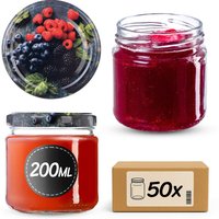 Słoiki na przetwory Lerma 200ml 50szt fi 66 mm + wieczka "Owoce leśne"