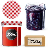 Słoiki na przetwory Avila 350ml 100szt fi 82 mm + wieczka "Czerwona Krata"
