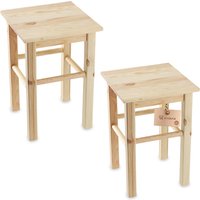 Taboret drewniany kwadratowy 44 x 30 cm, 2 szt.
