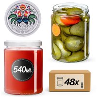 Słoiki na przetwory Maki 540ml fi 82 mm 48szt + wieczko Kogut
