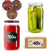 Słoiki na przetwory Niva 760ml fi 82 mm 48szt + wieczko Haftowanka