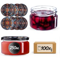 Słoiki na przetwory Denia 250ml 100szt fi 82 mm + wieczko "Haftowanka"